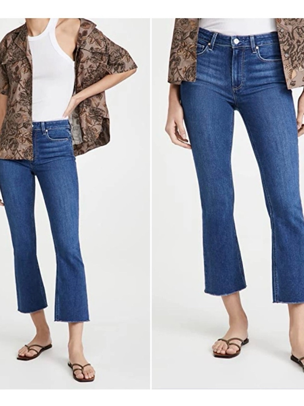 Paige Colette Cropped Flare Jeans - Blue size 25